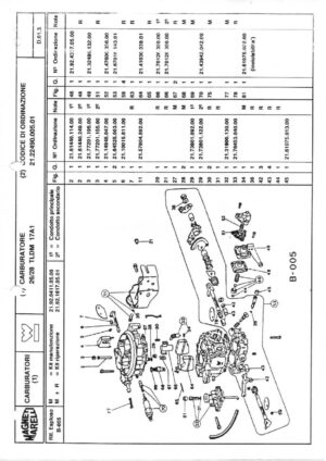 WEBER CARBURETTOR 26/28 TLDM 17A1 diagram