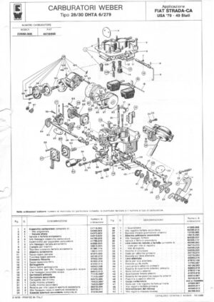 WEBER CARBURETTOR 28/30 DHTA 6/279 FIAT STRADA-CA '79-49 diagram