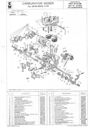 WEBER CARBURETTOR 28/30 DHTA 7/179 FIAT X1/9-CM USA '79-49 diagram