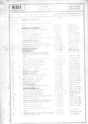 WEBER CARBURETTOR 32/36 DGAV - 3B 1 FORD CORTINA 2000 Manual diagram