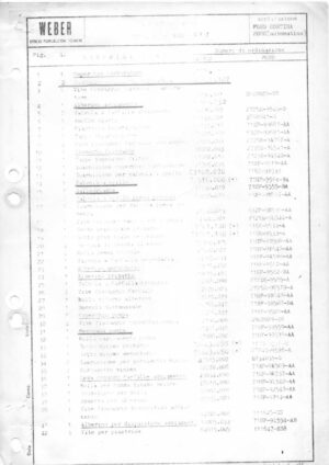 WEBER CARBURETTOR 32/36 DGAV - 4B 2 FORD CORTINA 2000 Automatic diagram