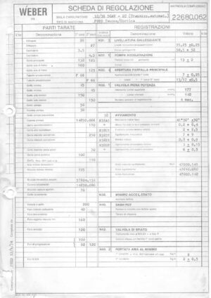 WEBER CARBURETTOR 32/36 DGAV 2C FORD TAUNUS - CORTINA Automatic diagram