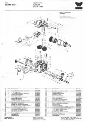 WEBER CARBURETTOR 32 DAT 3/251 LANCIA BETA 1300 diagram