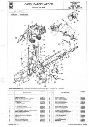 WEBER CARBURETTOR 32 DFTA/A Ford Fiesta 1600 USA -79 - 49 diagram