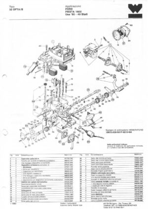 WEBER CARBURETTOR 32 DFTA/B Ford Fiesta 1600 USA -'80 - 49 diagram