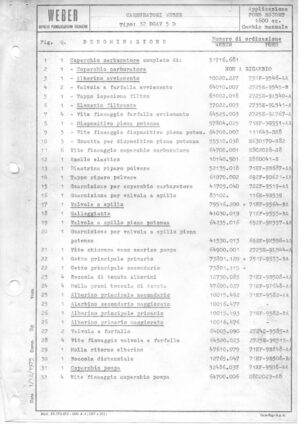 WEBER CARBURETTOR 32 DGAV 5 D FORD ESCORT 1600 cc. MANUAL diagram