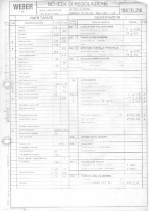WEBER CARBURETTOR 32 DIR 50/7000 RENAULT 12 TS/TA diagram