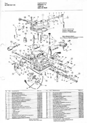 WEBER CARBURETTOR 32 DIR 82/100 RENAULT 5 1400 CC USA '49 diagram
