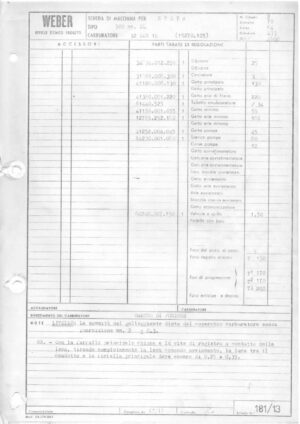 WEBER CARBURETTOR 32 ICS 10 STEYR 500 cc. DL diagram