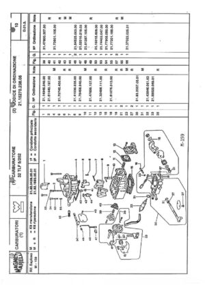 WEBER CARBURETTOR 32 TLF 5/252 diagram