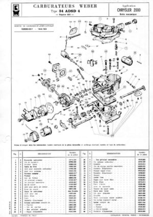 WEBER CARBURETTOR 34 ADSD 4 CHRYSLER 2000 diagram