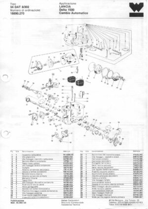 WEBER CARBURETTOR 34 DAT 8/302 LANCIA DELTA 1500 AUTOMATIC diagram