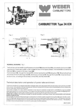 WEBER CARBURETTOR 34 ICH diagram