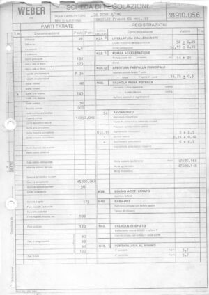 WEBER CARBURETTOR 36 DCNV 2/100 CHRYSLER FRANCE C6 diagram