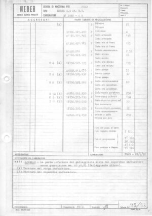 WEBER CARBURETTOR 38 DGAS 4A FORD CONSUL/GRANADA 3000 V6 diagram