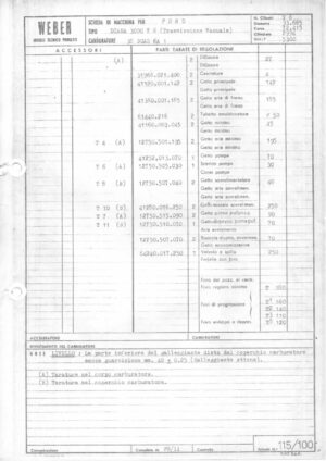 WEBER CARBURETTOR 38 DGAS 6A 1 FORD DIANA 3000 V6 MANUAL diagram