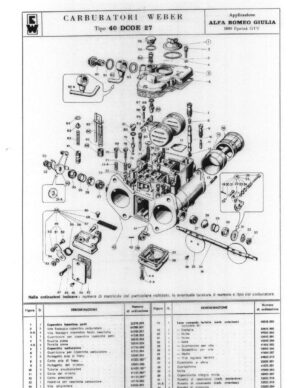 WEBER CARBURETTOR 40 DCOE 27 ALFA ROMEO GIULIA 1600 SPRINT GTV diagram
