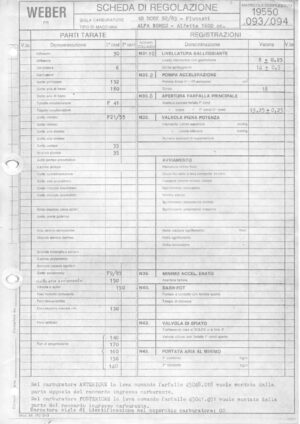 WEBER CARBURETTOR 40 DCOE 82-83 FLUSSATI ALFA ROMEO ALFETTA 1600 CC diagram
