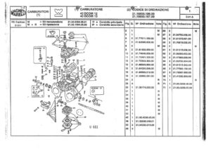 WEBER CARBURETTOR 40 DCOM 12/13 diagram
