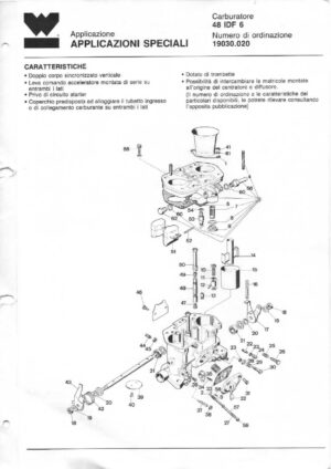 WEBER CARBURETTOR 48 IDF 6 diagram