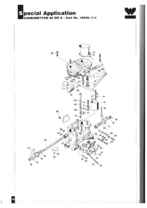 WEBER CARBURETTOR 48 IDF 6 S PART NO 19030.030 diagram
