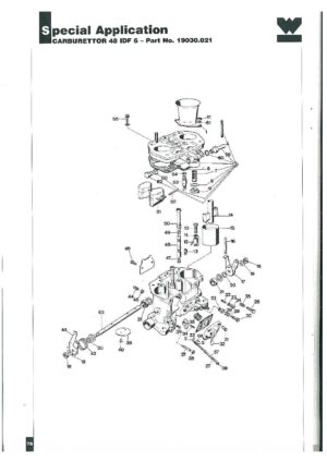 WEBER CARBURETTOR 48 IDF 6 PART NO 19030.021 diagram