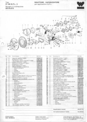 WEBER CARBURETTOR R 140 G.P.L. 3 diagram
