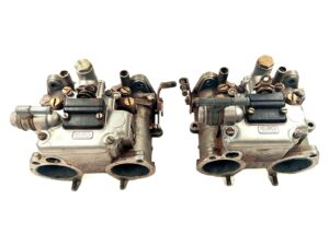 Home Pair of Dellorto DHLA 48 C twin-choke carburettors, complete and unrestored, from Classic Carbs UK